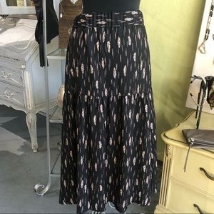 Veronica M Feather Print Midi Skirt